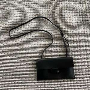 AllSaints FRANCOIS LEATHER CROSSBODY BAG in Black